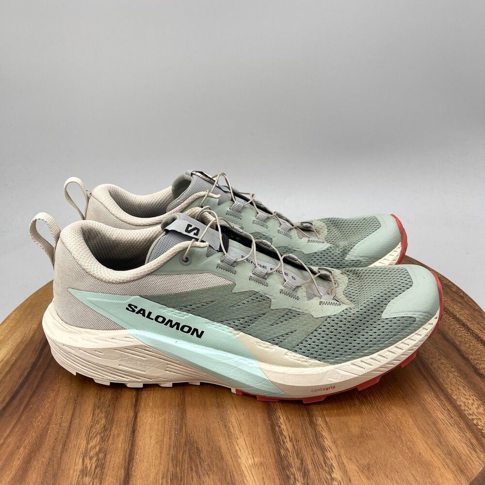 Salomon Sense Ride 5 Shoes Mens Size 12 Green Trail Running Hiking Walking